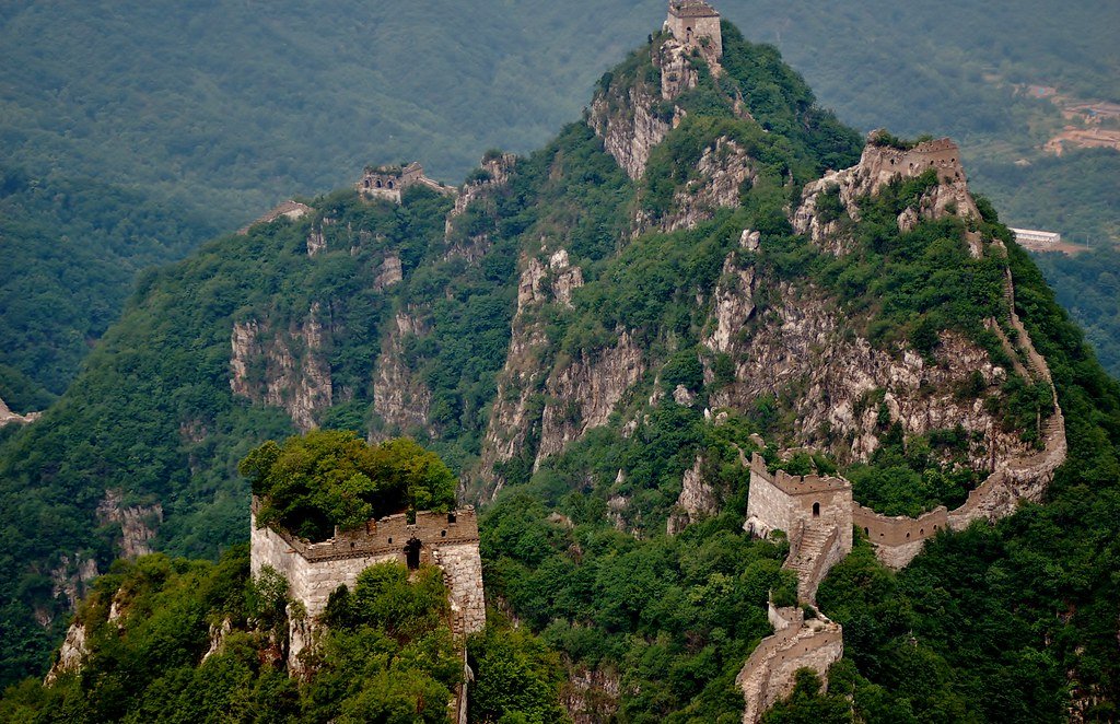 La sección de Jiankou de la muralla China en Asia.