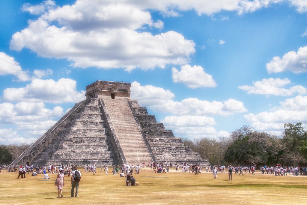 La pirámide de Kukulcán en México en Chichen Itza.