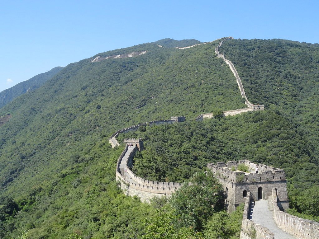 La sección de Mutianyu de la muralla China en Asia.