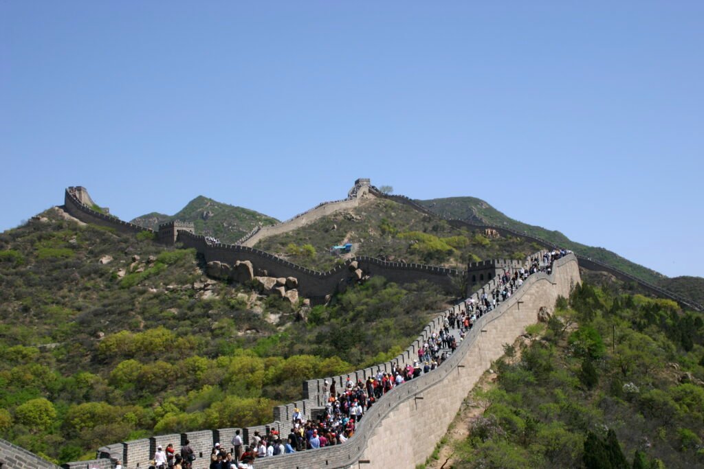 La sección de Badaling de la muralla China en Asia.