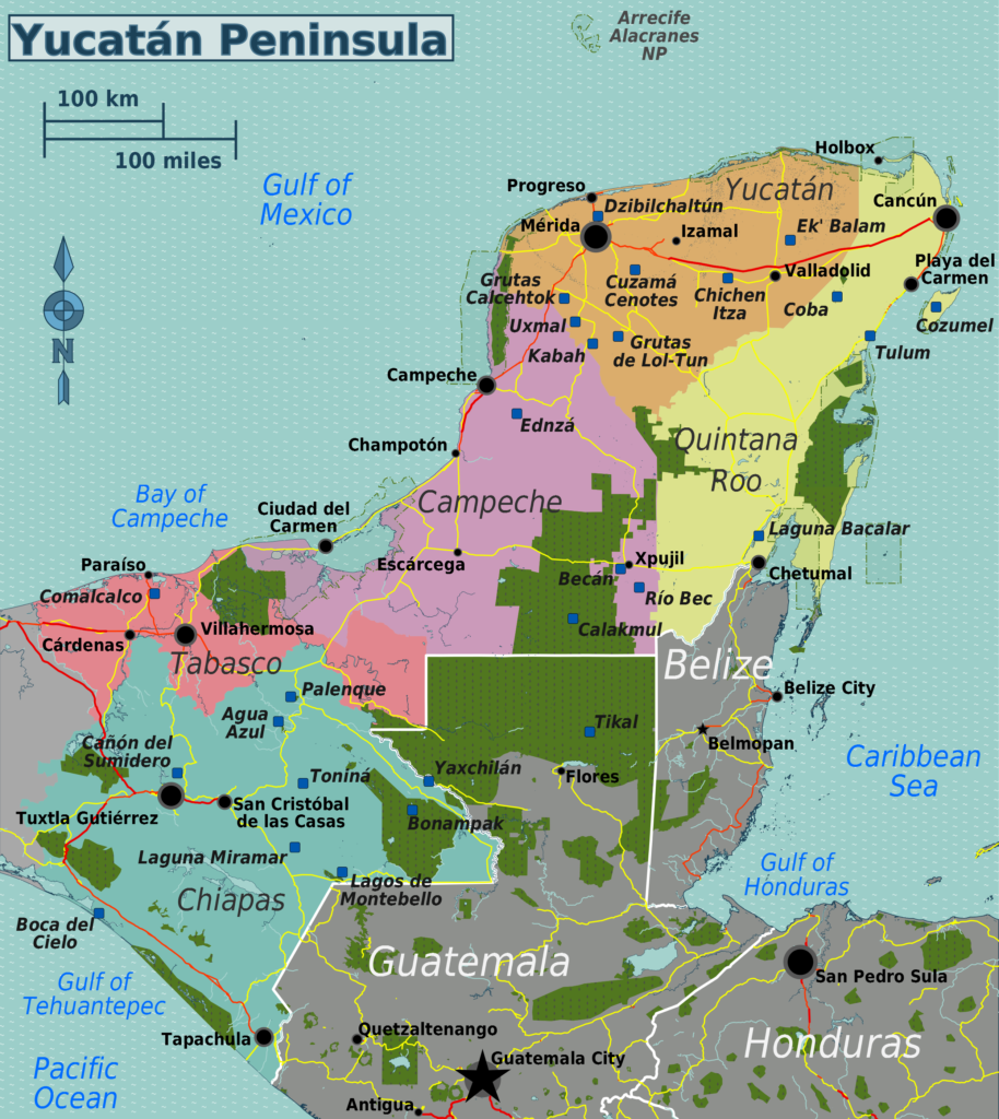 La península de Yucatán.