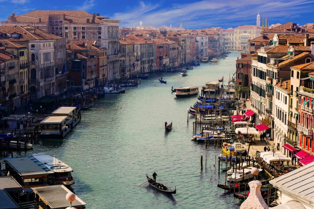 Vista de Venecia y su famoso río Po