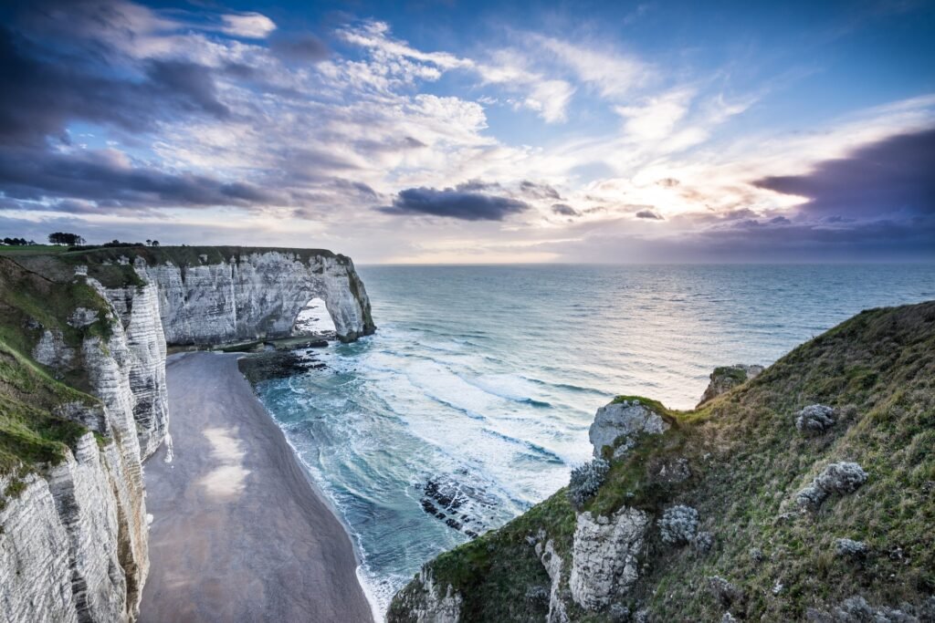 La costa de Normandía en Francia