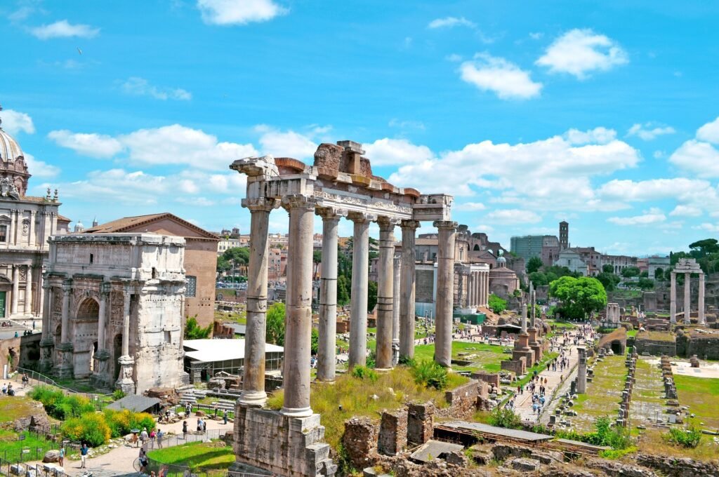 El foro romano en Roma