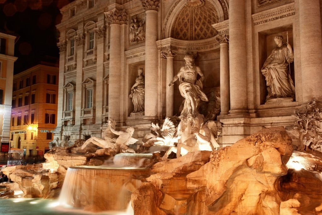 La fontana de Trevi en Roma