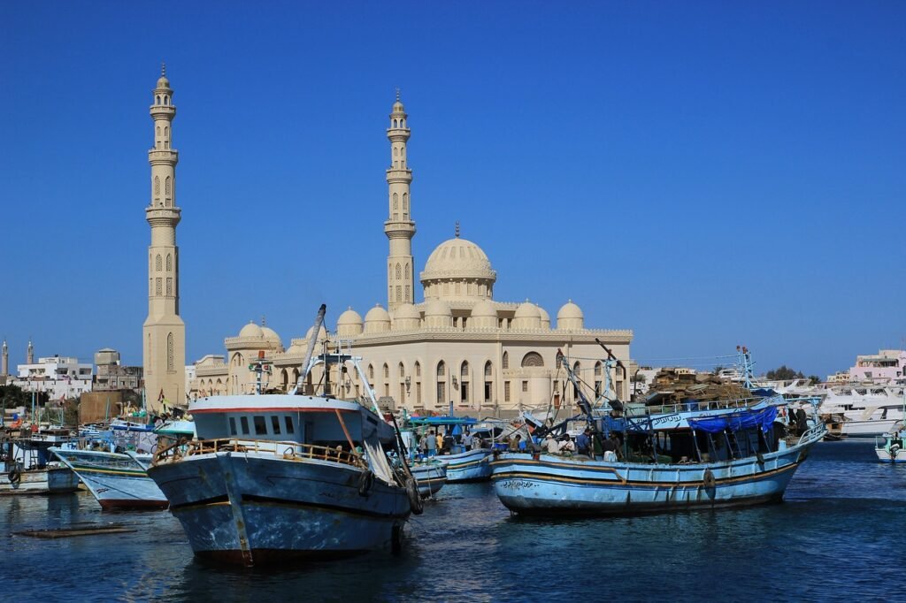 Foto de unos barcos en Hurghada