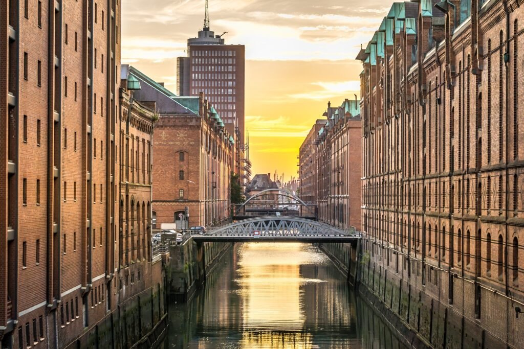 El río Elba en Hamburgo